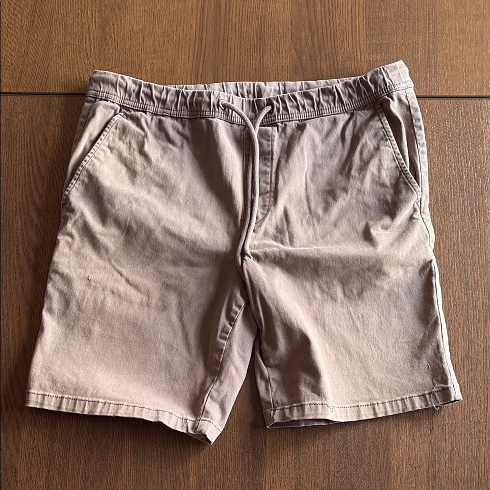 REPORT COLLECTION - Men's Casual Light Brown Stretch Cotton Shorts